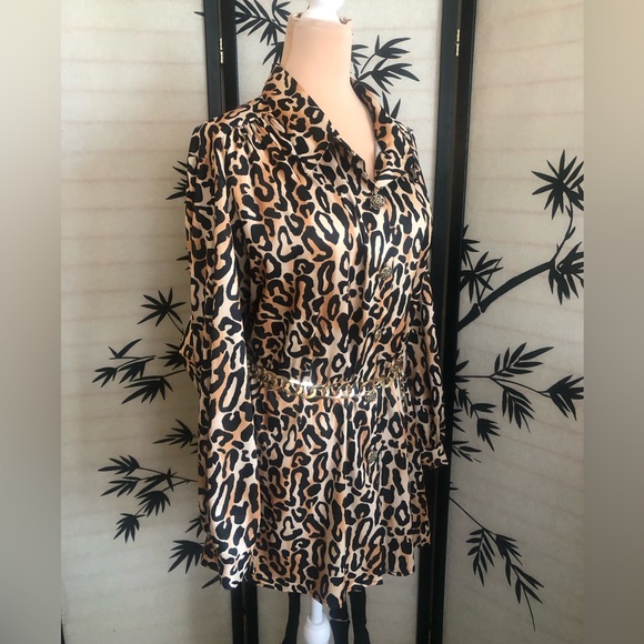 Joanna Long Sleeve Leopard Print Button Front Blouse Women’s Plus Size 3X NWOT - Picture 10 of 12